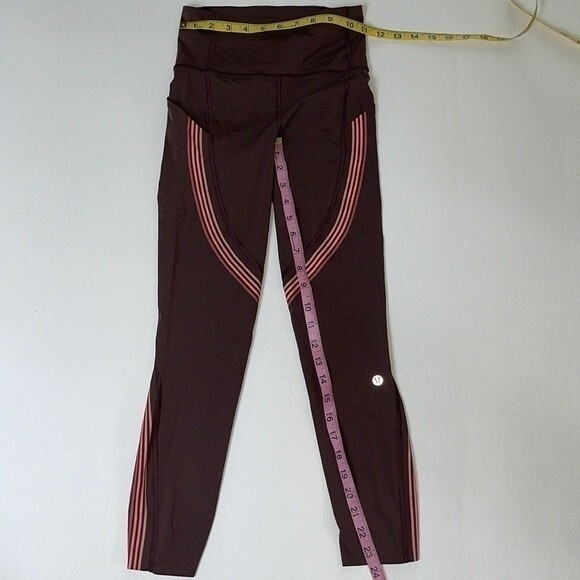 Lululemon Speed Limit Crop leggings Cherry Cola nulux 2 - Picture 7 of 8